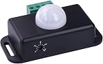 Paquet de 2 Sensky 6A DC 12V 24V PIR Capteur de mouvement,LED Interrupteur de détecteur de mouvement Corps Détecteur infrarouge de détecteurs de mouvement Interrupteurs pour la fonction minuterie Contrôle des signes PIR Contrôleur LED Éclairage des bandes