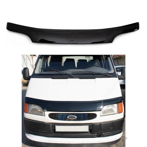 BMY Hood Deflector for Ford Transit 1994-2002, Bug Shield, Black