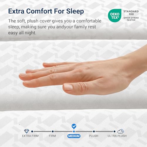 Image of Avenco Queen Mattress 8 Inch in a Box, Queen Size Medium Plush Mattresses with Spring Smarts Coil Hybrid Colchones for Pressure Relief, CertiPUR-US Certified