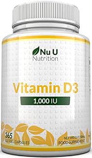 Vitamin D3 365 Softgels (Full Year Supply) | 1000IU Vitamin D Supplement | High Absorption Cholecalciferol Vitamin D (Vitamin D3 softgels Easier to Swallow Than Vitamin D Tablets) by Nu U Nutrition