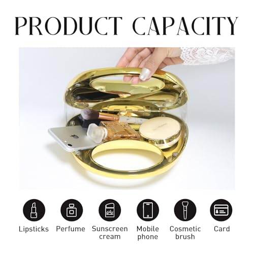 Image of Acrylic Evening Handbags for Women Unique Moon Shape Clutch Purse Top-handle Hobo Bag for Wedding Party Cocktail
