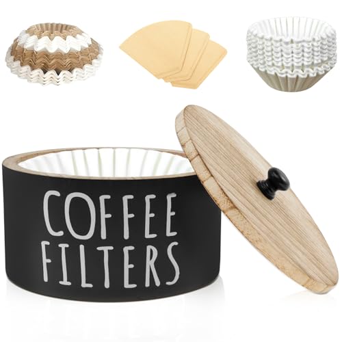 Mimoyalaso Coffee Filter Holder - Wooden Coffee Storage Cont