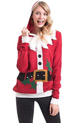 For G and PL Christmas Women Knit Ugly Sweater Long Sleeve Funny Sweatshirt Santa Clause S