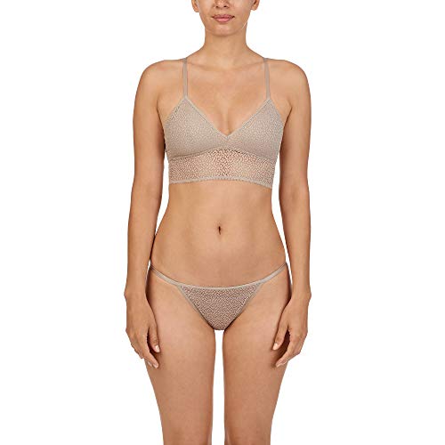 Dkny Women's Modern Lace Racerback Bralette Bra, Foam Lined Cups, Champagne, Small #TOP29