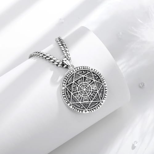 CELESTIA 925 Sterling Silver St. Michael/St. Christopher/St. Benedict/St. Gabriel/Virgin Mary/Jesus/Caravaca/Metatron/Seal of Seven Archangel Medals for Men Women Religious Gifts3