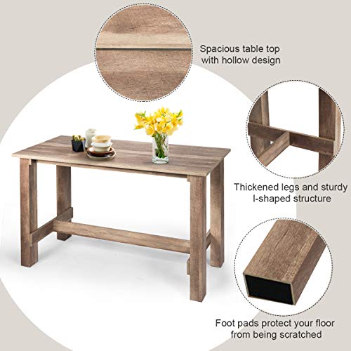 Giantex-Counter-Height-Dining-Table-for-4-6-55L-x255W-x355H-Large-Rectangular-Kitchen-Table-Multifunctional-Farmhouse-Table-for-Dining-Room-Kitchen-Bar-Pub-Bistro-Rustic-Brown Giantex Counter Height Dining Table for 4 6 55L x255W x355H Large Rectangular Kitchen Table Multifunctional Farmhouse Table for Dining Room Kitchen Bar Pub Bistro Rustic Brown
