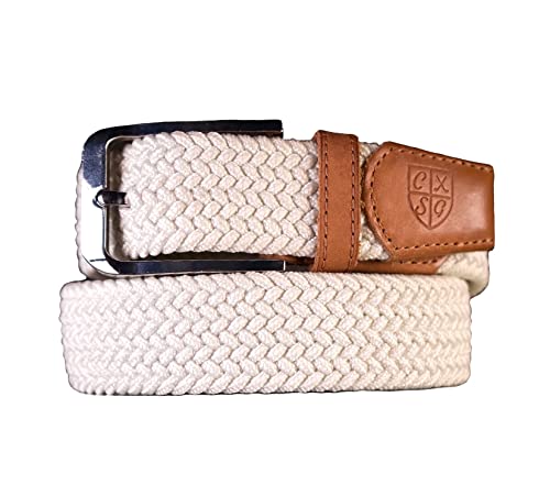Webbed Belt with Genuine Leather