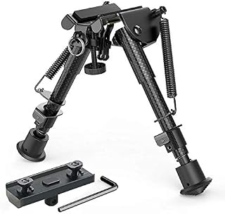 XAegis Carbon Fiber 6"- 9" Rifle Bipod with M-lok Adapter for Hunting