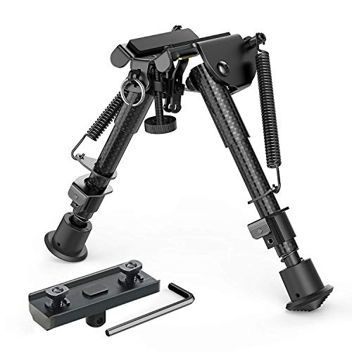XAegis Carbon Fiber 6"- 9" Rifle Bipod with M-lok Adapter for Hunting