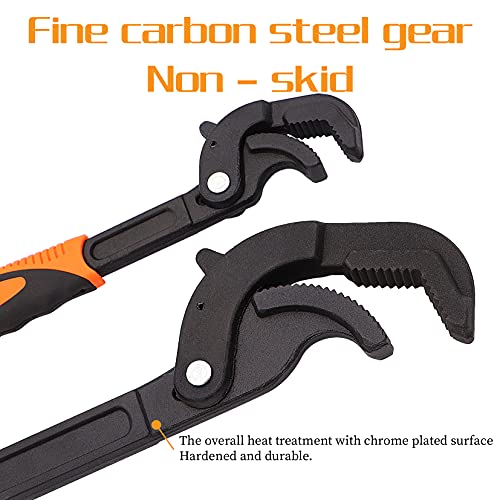 Taigoehua（2PCS Multi-function Water Pipe and Nut Wrench Self-Adjusting Spanner Quick Power Grip Pipe Wrench 0.6”-2.4\'\'，10\" and 15\" - Thumbnail 5
