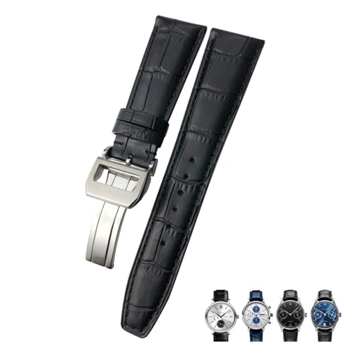 Bracelet montre adapté IWC Pilot cuir de veau véritable ajustable 20mm marron