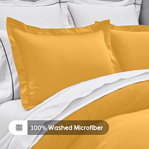 Yiyea 100% Brushed Microfiber Pillow Shams Set Of 4, Super Soft And Fade, Wrinkle Resistant 1800 Thread Count Standard Pillow Shams With Envelope Closure (Yellow, 20 X 26 Inch) #TOP3