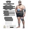 10 Pcs Castor Oil Pack Wrap for Men, Plus Size Castor Oil Packs for Men Women, XL Reusable Castor Oil Wraps Set for Eyes Neck Stomach Waist Knees Legs Feet, Flannel Cotton, Machine Washable,Mixed fibre fabrics (Dark Gray)