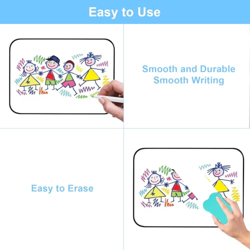 2 Stück Whiteboard Magnetwand Magnettafel A4 Kleine Doppelseitige Whiteboard Magnetisch mit Trocken Abwischbaren Stiften Radiergummi Magnete Magnetwand für Schule Zuhause Büro (30x21CM)