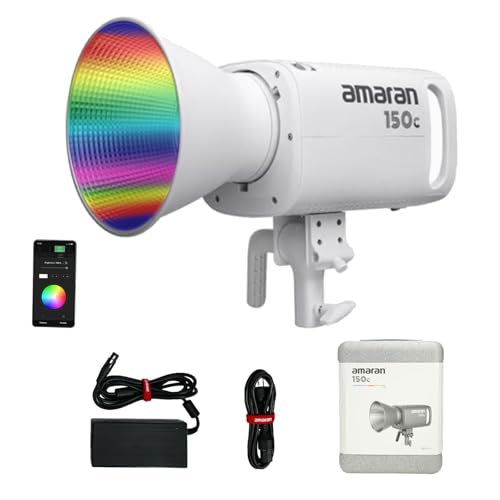 Aputure Amaran 150c White RGBWW LED Video Light,150W 2500K-7500K,CRI 95+ TLCI 95+ Bowens Mount Studio LED with DC/AC Power Supply, Build-in 9 Lighting FX for Filmmaking