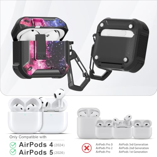 Image of for AirPods 5 /4 Case (2026 /2024) with Magnetic Secure Lock and Phone Stand