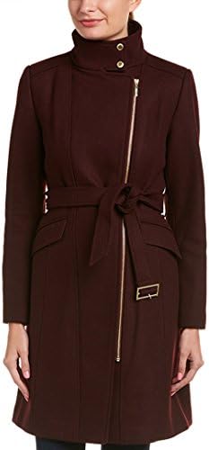 Cole Haan womens Signature Hooded Wool Duffle Coat, BORDEAUX, 4