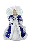 Windy Hill Collection 18' Inch Standing Blue & Silver Fiber Optic Angel Lighted LED Christmas Tree Topper or Table Top 169510