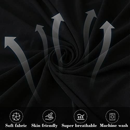 HFCNMY Stool Covers Round,4 Pack Stretch Round Bar Stool Covers Washable Bar Stool Seat Covers Stool Cushion Slipcover Elastic Bar Chair Covers for 13-20 Inch Chair (Black) - Image 6