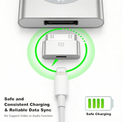 Image of Verilux 30-Pin to Lighting Adapter, 8-Pin Female to 30 Pin Male Dock Connector for iPhone Charging & Sync Support for iPhone 4 /4s /3G /3Gs, iPad 3 /2 /1, iPod Nano 5th /6th, iPod Touch 3rd /4th