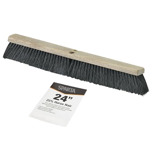 SPARTA Flo-Pac Horsehair-Blend Blend Sweep, Floor Sweep for Cleaning, 24 Inches, Black, (Pack of 12)