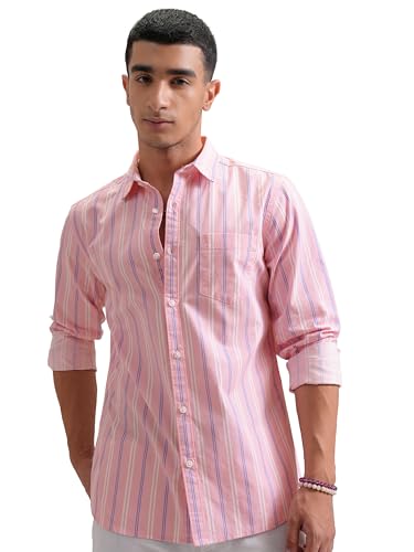 Image of Highlander Men's Slim Fit Striped Shirt | Full Sleeves | Everyday Wear Stylish Shirt for Men