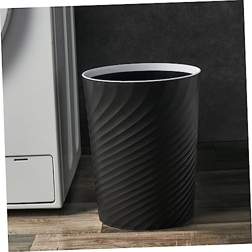 Caneca de basura rectangular de plástico negro 10L miniatura 3