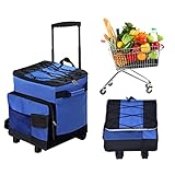 38 Can Soft Cooler with Wheels, Handle and Removable Liner - Leakproof Collapsible Rolling Cooler...