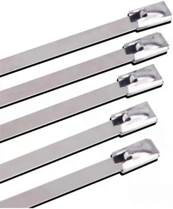 Cable ties, Stainless Steel Metal Tie Zip Wrap Exhaust Heat Straps Induction Pipe 4.6mm Width 100-700mm 304 Material4.6(20pcs,4.6mmx400mm)