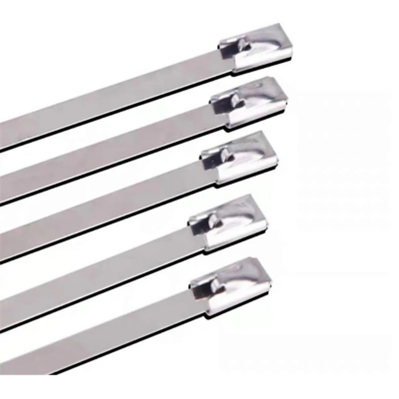 Samozamykające się opaski zaciskowe, Metalowe opaski kablowe, opaski zaciskowe ze stali nierdzewnej, opaski termiczne do rur indukcyjnych(20pcs,100mm)