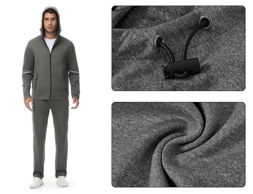 Gopune Men's Tracksuit 2 Pieces Set Hoodie Sweatsuits Full Zip Athletic Jogging Suits Long Sleeve Casual Sports Outfits 5