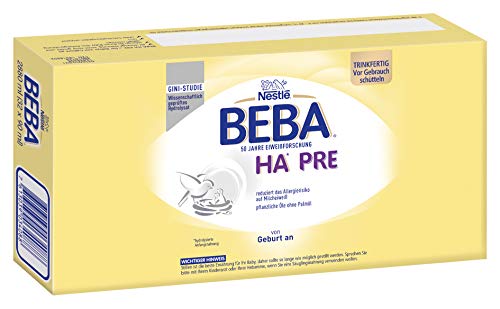 Nestlé BEBA PRO HA PRE Hypoallergene Säuglings-Anfangsnahrung, trinkfertig , von Geburt an, 32er Pack (32 x 90 ml)