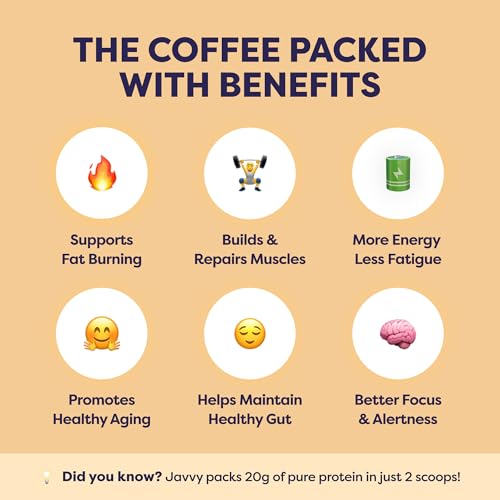 Image of Javvy Protein Iced Coffee - Premium Whey Protein & Iced Coffees, 100% Natural Cold Brew, Zero Artificial Flavors & Sweeteners, 80mg Caffeine, No Added Sugar, 20 Servings, Cookie Dough, 1 Pack