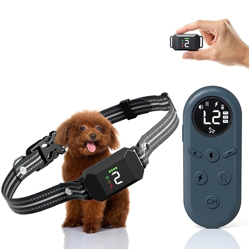 Small Shock Collar for Small & Medium Dogs 5-100lbs, Dog Training Collar with Remote, Waterproof, Rechargeable, 1300ft Range, Collar with Beep, Vibration, Safe Shock