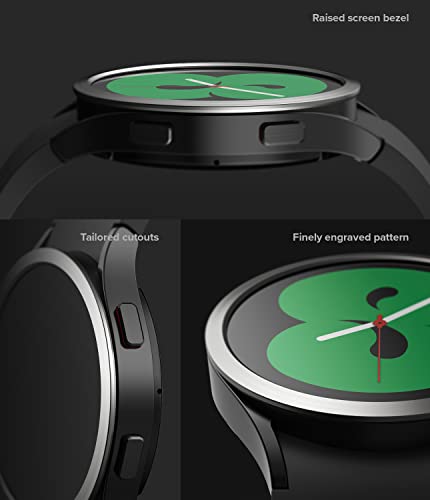 Image of Ringke Bezel Styling Compatible with Samsung Galaxy Watch 4 40mm / Galaxy Watch FE Accessory Adhesive Frame Ring Cover Anti Scratch [Stainless Steel] Protection - Silver [40-04]