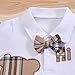 RELABTABY 2pc Baby Boy Cute Summer Cartoon Bear Plaid Romper Bodysuit with Bow + Bib Pants Shorts Set Outfits