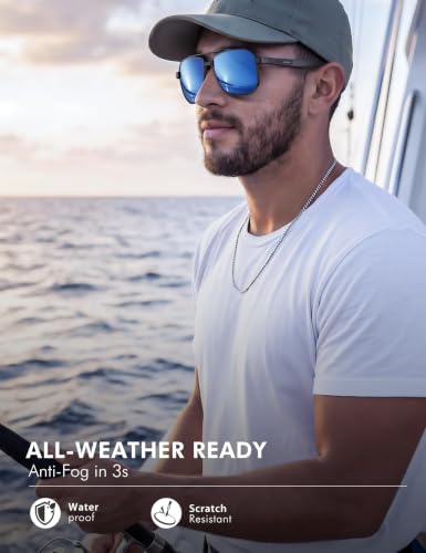 Image of Luenx Aviator Polarized Sunglasses for Men: Square UV400 Driving | Big Head Fit,Adjustable Nose Pads,Lightweight,Anti-slip,Impact-resistant,Scratch-Resistant,Glare Reduction,Gift-Ready Set