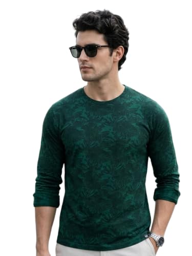 Image of Urbano Fashion Men's Printed Full Sleeve Slim Fit Cotton T-Shirt