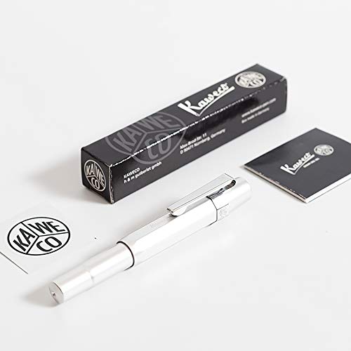 Kaweco AL Sport Fountain Pen Silver, Fine Nib with Kaweco Sport Octagonal Clip Chrome