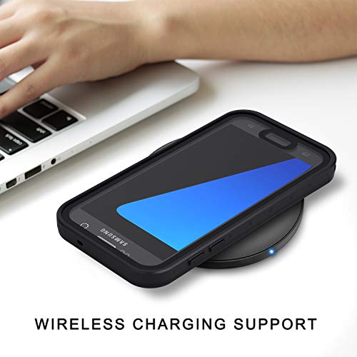 Lanhiem Samsung Galaxy S7 Case, Ip68 Waterproof Dustproof Shockproof Case With Built-In Screen Protector, Full Body Sealed Underwater Protective Clear Cover For Samsung S7 (Black) #TOP6