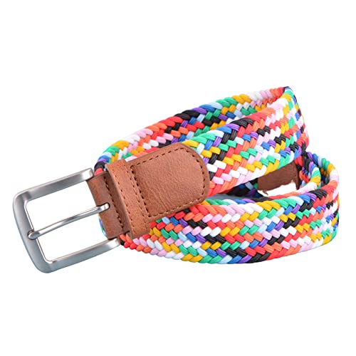 Ywhchi Elastic Braided Belt For Men & Women, Woven Stretch Design For Casual Pants Jeans Multicolor Fabric Weave Golf Belts (Candy Colors-Cp007, Xl(For Fits Pant Size 40''-42'')) #TOP2