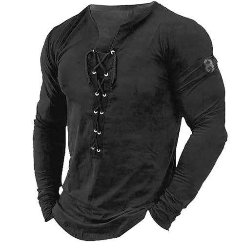 Men's Fashion Cotton Linen Shirt Long Sleeve Henry Shirt Solid Color Ethnic Beach Yoga Top