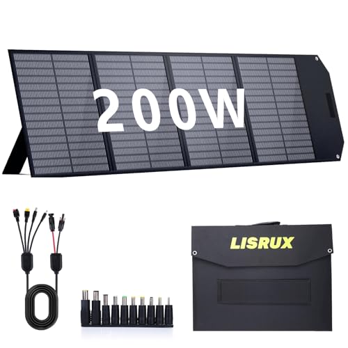 200W Portable Solar Panel, Foldable Solar Panel Power Backup, Solar Charger for Power Station...