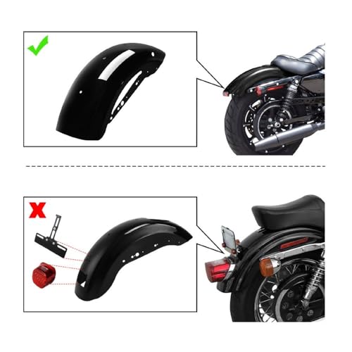 Garde-boue arrière moto Sportster XL 883 1200 rigide et anti-éclaboussures - 7