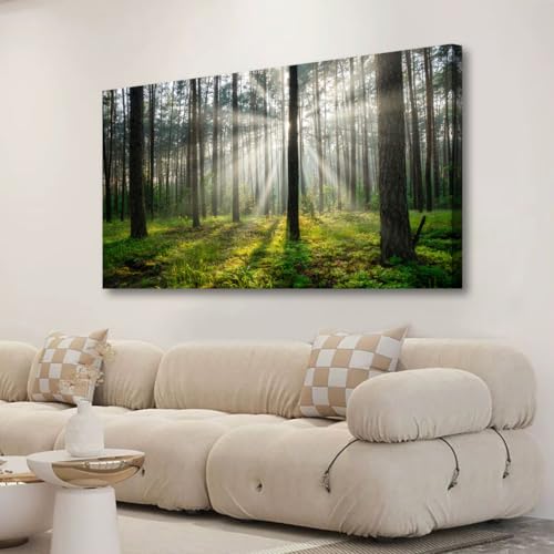 Green Forest Wall Art for Living Room Bedroom Office Large