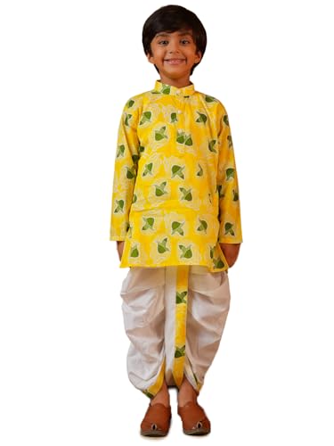 Image of AJ DEZINES Kids Ethnic Wear Pure Cotton Dhoti Kurta Set For Boys