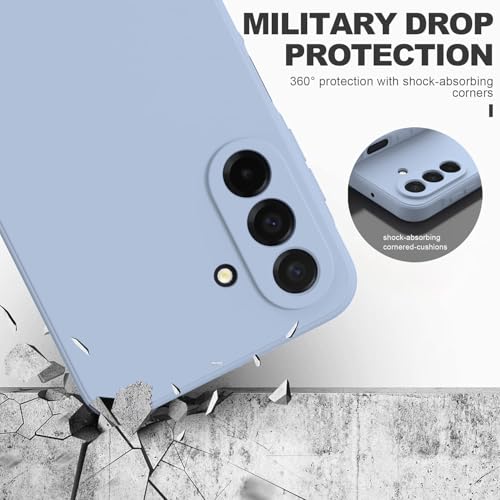 Image of DIZORO Microfiber Candy Case for Samsung A26 5G Smooth Touch Cushion Liquid Soft Silicone Gel Rubber Phone Cases Non-Slip Full Body Protective Shockproof Back Cover (Carolina), Blue