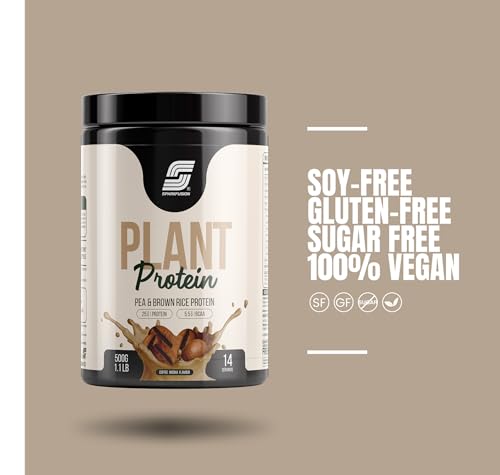 Image of Sparkfusion Plant Protein Powder| Isolated Pea & Brown Rice Protein|25 gm Protein & All Essential Amino Acids|Easy To Digest|For Active Lifestyle For Men & Women Triple Coffee Mocha Flavour- 500 g