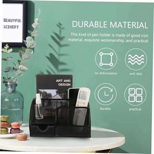 Tiroir multifonction pour rangement bureau en fer noir métallique - 4