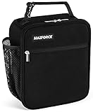MAZFORCE Original Lunch Bag Insulated Lunch Box - Tough & Spacious Adult Lunchbox to Seize Your Day (Black- Lunch Bags Designed in California for Men, Adults, Women)